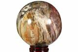 Colorful Petrified Wood Sphere - Madagascar #118590-1
